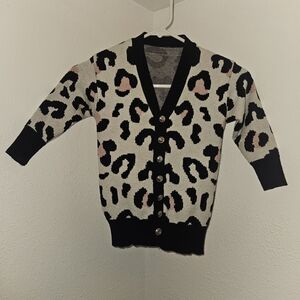 Pink & Black Leopard Print Cardigan | 4T